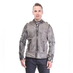 Diesel Gray Leather Jacket